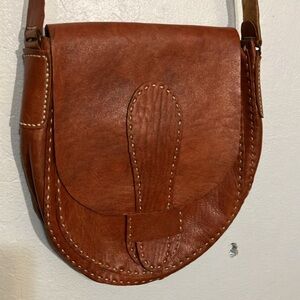 Handmade leather crossbody bag made in Oregon from turkey leather!